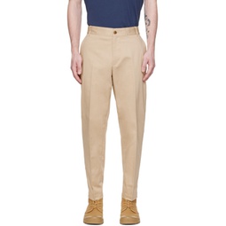 Beige Straight Trousers 241389M191002