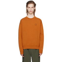 Orange Bold Fox Head Sweatshirt 241389M204006