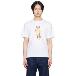 White Dressed Fox T-Shirt 232389M213009