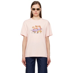 Pink Surfing Foxes T-Shirt 241389F110011