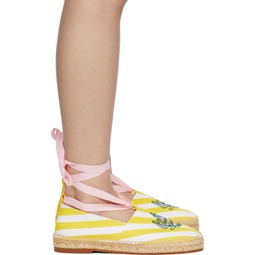 White & Yellow Hotel Olympia Edition Poolside Stripes Espadrilles 232389F119000