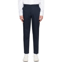 Navy Embroidered Trousers 241389M191000