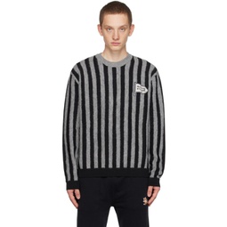 Black & Gray Striped Sweater 232389M201012