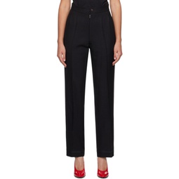 Black Creased Trousers 232168F087005