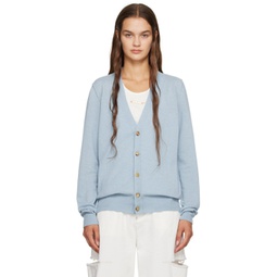 Blue Buttoned Cardigan 232168F095009