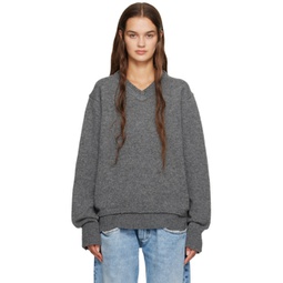 Gray Layered Sweater 232168F100007