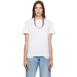 White Embroidered T-Shirt 232168F110000