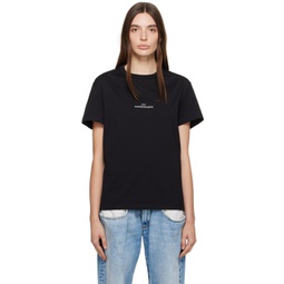 Black Embroidered T-Shirt 232168F110001
