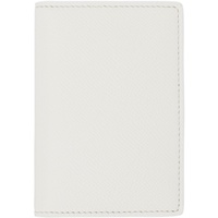 White Four Stitches Card Holder 231168M163000