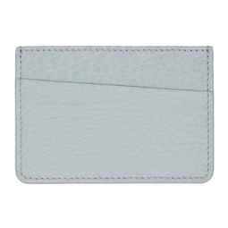 Gray Leather Card Holder 231168M163009