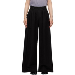 Black Pleated Trousers 231168F087005