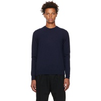 Navy Ribbed Sweater 222168M201018