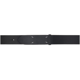 Black Four Stitches Belt 232168F001008