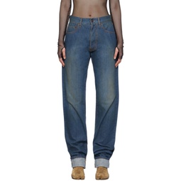 Blue Turn-Up Jeans 241168F069002