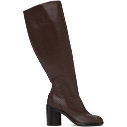 Brown Tabi Knee-High Tall Boots 241168F115002