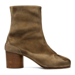 Beige Tabi Ankle Boots 241168F113008