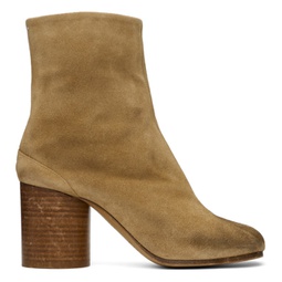 Beige Tabi Ankle Boots 241168F113005