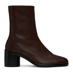 Burgundy Tabi Ankle Boots 241168M228012