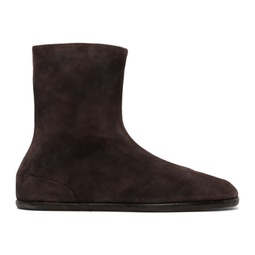 Brown Tabi Ankle Boots 241168M228009