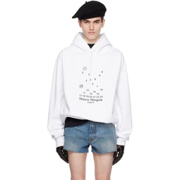 White Embroidered Hoodie 232168M204035