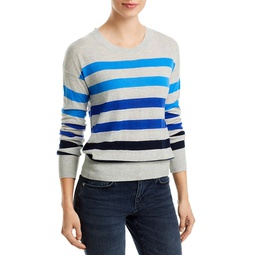 Cashmere Stripe Crewneck Sweater