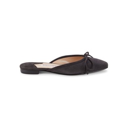 Suede Ballet Flat Mules
