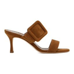 Brown Gable Heeled Sandals 231140F125018
