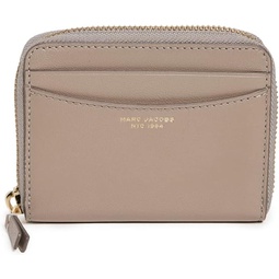 Marc Jacobs Womens The Slim 84 Zzip Around Wallet, Cement, Grey, One Size