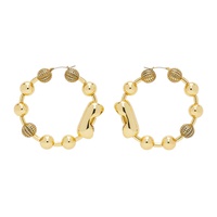 Gold The Monogram Ball Chain Hoop Earrings 241190F022002