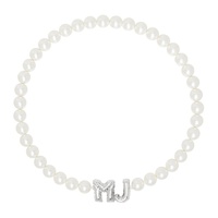White MJ Balloon Pearl Necklace 241190F023016