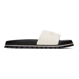 White The Leather Slide Sandals 231190F124007