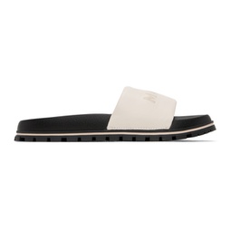 White The Leather Slide Sandals 232190F124009