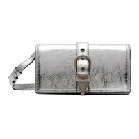 Silver Belted Flap Bag 232369F048038