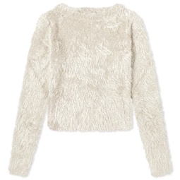 Marine Serre Puffy Knit Cropped Pullover Grey