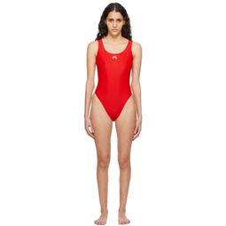 Red Printed Swimsuit 241020F103000