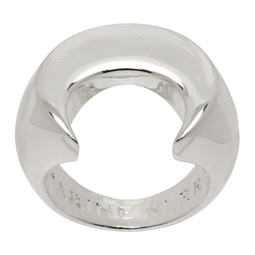 Silver Regenerated Brass Moon Ring 241020M147001