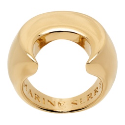 Gold Regenerated Brass Moon Ring 241020M147000