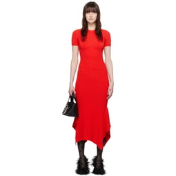 Red Ribbed Maxi Dress 241020F055002
