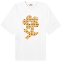 Marni Flower Word Puzzle T-Shirt Lily White