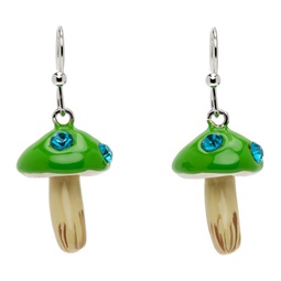 SSENSE Exclusive Green Mushroom Earrings 241379M144002