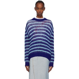Blue Striped Sweater 241379F096029