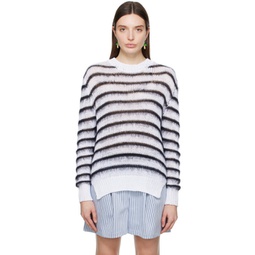 White & Black Striped Sweater 241379F096003