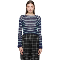 Blue Striped Sweater 241379F096001