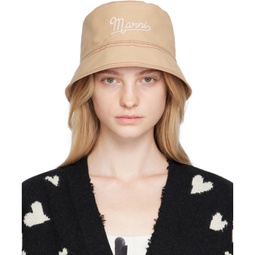 Tan Embroidered Bucket Hat 232379F015013