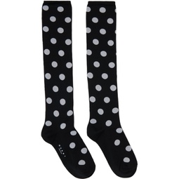 Black & White Polka Dots Socks 232379F076012