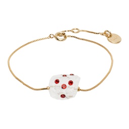 Gold & Red Pietra Dura Bracelet 232379M142012