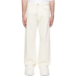 White Embroidered Jeans 241379M191019