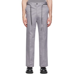 Gray Straight-Leg Trousers 241379M191016