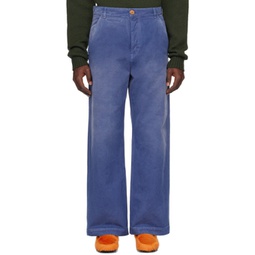Blue Overdyed Trousers 241379M191010