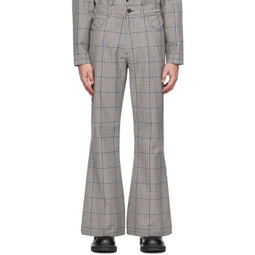 Gray Check Trousers 241379M191021